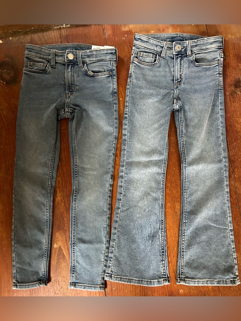 Pair of Kids H&M Blue Denim Jeans - Classic Slim and Flare Styles